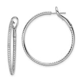 14K White Gold Lab Grown Diamond SI1/SI2, G H I, In & Out Hoop Earrings 1.008CTW