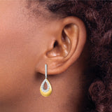 14K Two-Tone Lab Grown Diamond SI1/SI2, G H I, Teardrop Post Earrings 0.51CTW