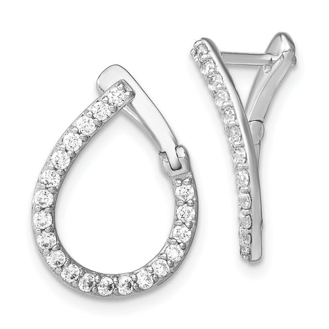 14K White Gold Lab Grown Diamond SI1/SI2, G H I, Fancy Twist Hoop Earrings 0.6CTW