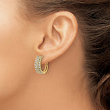 14K White Gold Lab Grown Diamond SI1/SI2, G H I, Hinged Hoop Earrings 3.096CTW