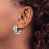 14K White Gold Lab Grown Diamond SI1/SI2, G H I, Hinged Hoop Earrings 3.096CTW
