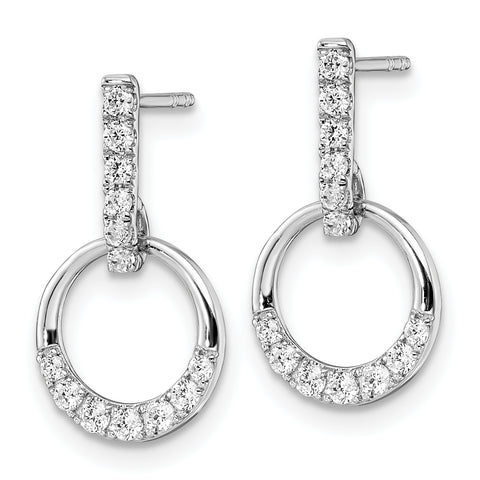 14K White Gold Lab Grown Diamond Dangle Post Earrings 0.37CTW