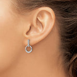14K White Gold Lab Grown Diamond Dangle Post Earrings 0.37CTW
