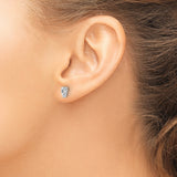 14K Lab Grown Diamond SI+, G H, 6.25x4.2mm Pear Solitaire Earrings 0.74CTW