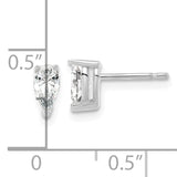 14K Lab Grown Diamond SI+, G H, 6.25x4.2mm Pear Solitaire Earrings 0.74CTW