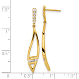 14K Lab Grown Diamond SI1/SI2, G H I, Curved Post Dangle Earrings 0.364CTW