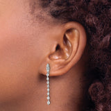 14K White Gold Lab Grown Diamond SI1/SI2, G H I, Post Dangle Earrings 1.005CTW