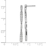 14K White Gold Lab Grown Diamond SI1/SI2, G H I, Post Dangle Earrings 0.996CTW