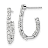 14K White Gold Lab Grown Diamond SI1/SI2, G H I, In and Out J-Hoop Earring 0.997CTW