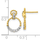 14K Lab Grown Diamond SI1/SI2, G H I, Dangle Post Earrings 0.244CTW