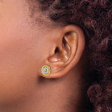 14K Lab Grown Diamond SI1/SI2, G H I, Circle Post Earrings 0.335CTW