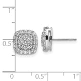 14K Lab Grown Diamond SI1/SI2, G H I, Squared Halo Post Earrings 0.88CTW