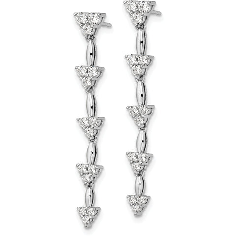 14K White Gold Lab Grown Diamond SI1/SI2, G H I, Marquise Cluster Dangle E 1.002CTW
