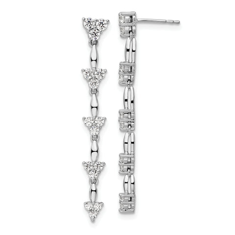 14K White Gold Lab Grown Diamond SI1/SI2, G H I, Marquise Cluster Dangle E 1.002CTW