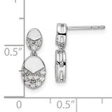 14K White Gold Lab Grown Diamond SI1/SI2, G H I, Dangle Post Earrings 0.255CTW