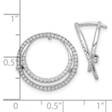 14K White Gold Lab Grown Diamond Circle Fashion Hinged Earrings 0.402CTW