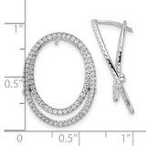 14K White Gold Lab Grown Diamond Oval Fashion Hinged Earrings 0.85CTW
