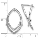 14K White Gold Lab Grown Diamond Marquise Shape Hinged Earrings 0.522CTW