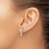 14K White Gold Lab Grown Diamond Post Fashion Earrings 1.075CTW