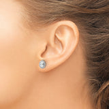 14K White Gold Lab Grown Diamond Halo Stud Earrings 0.192CTW
