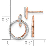 14K Rose Gold Lab Grown Diamond Circle Jacket and Post Earrings 0.281CTW