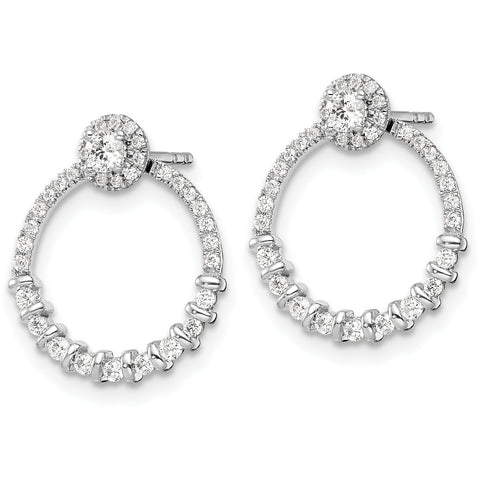14K White Gold Lab Grown Diamond Circle Jacket and Post Earrings 0.465CTW