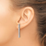 14K White Gold Lab Grown Diamond Post Dangle Earrings 0.993CTW