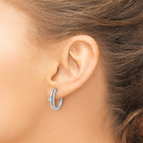 14K White Gold Lab Grown Diamond Hinged Hoop Earrings 0.38CTW