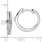 14K White Gold Lab Grown Diamond Hinged Hoop Earrings 0.38CTW
