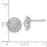 14K White Gold Lab Grown Diamond Halo Post Earrings 0.507CTW