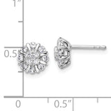 14K White Gold Lab Grown Diamond Halo Post Earrings 0.513CTW