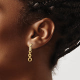 14K Lab Grown Diamond Circles Dangle Post Earrings 0.194CTW