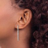 14K White Gold Lab Grown Diamond VS/SI, D E F, Post Dangle Earrings 0.722CTW