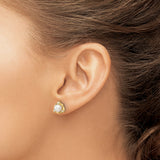 14K Lab Grown Diamond & FWC Pearl Post Earrings 0.112CTW