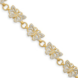 14k & Rhodium Butterfly Bracelet FB1049 - shirin-diamonds