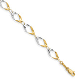 14K Gold With Rhodium Oval Link Chain Bracelet FB1354 - shirin-diamonds