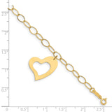 14K Oval Link Open Chain with Heart Bracelet FB1355 - shirin-diamonds