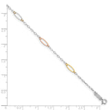 14K Tri-color Oval Link Bracelet FB1371 - shirin-diamonds