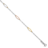 14K Tri-color Oval Link Bracelet FB1371 - shirin-diamonds