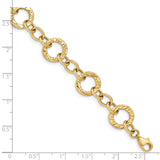 14k Polished and Textured Fancy Link Bracelet FB1396 - shirin-diamonds