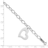 14k White Gold Polished Dangle Heart Bracelet FB1422 - shirin-diamonds