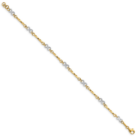 14K Two-tone Fancy Link Bracelet FB1437 - shirin-diamonds