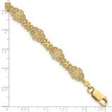 14K Flower w/Scalloped Edge Link Bracelet FB1449 - shirin-diamonds