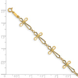 14K Diamond Cut Open Cross Bracelet FB1457 - shirin-diamonds