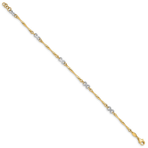 14k Two-tone Polished Infinity Bracelet FB1484 - shirin-diamonds
