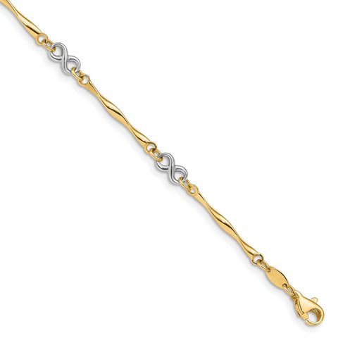 14k Two-tone Polished Infinity Bracelet FB1484 - shirin-diamonds
