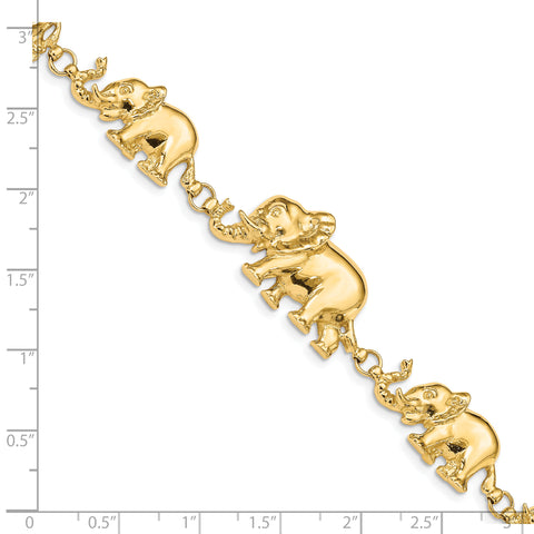 14k Graduated Elephant Bracelet FB372 - shirin-diamonds