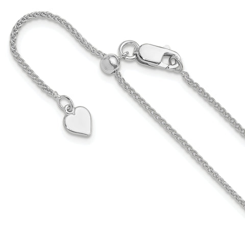 Sterling Silver 1.3 mm Adjustable Wheat Chain (Weight: 2.93 Grams, Length: 22 Inches)