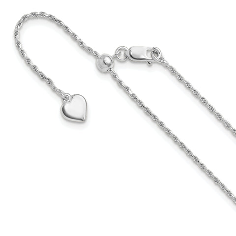 Sterling Silver Adjustable Rope Chain