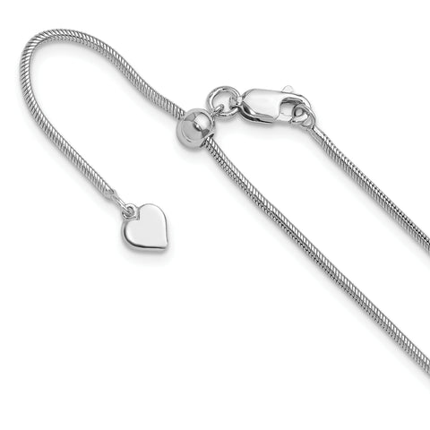 Sterling Silver 1.4 mm Adjustable Snake Chain (Weight: 6.93 Grams, Length: 22 Inches)